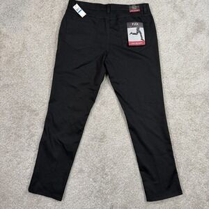 Van Heusen Flex Slim Fit Pants 36x32 Black Stretch Casual Dress Workwear NWT